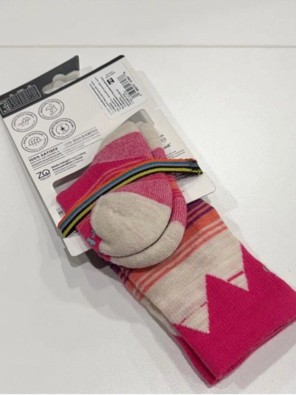 SmartWool Kids Small Light Cushion Ski Socks Over the Calf Pink Mountain NWT